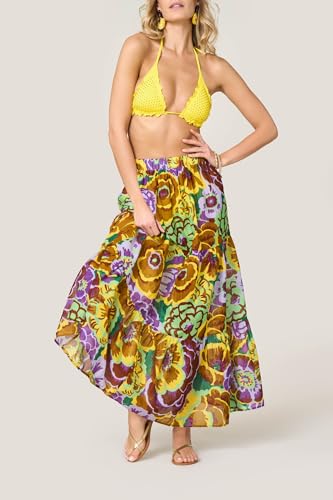 Goldenpoint Fleur pareo lungo balze fantasia floreale