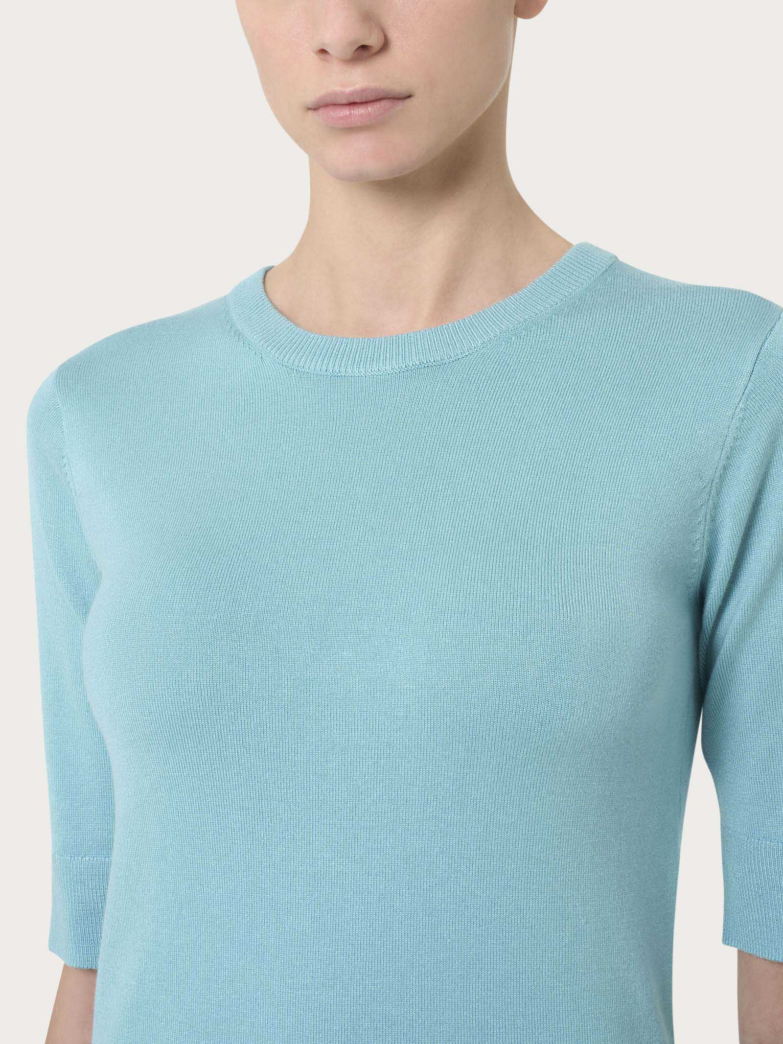 Ragno Four Seasons Maglia Girocollo Manica Corta Nile Blue viscosa