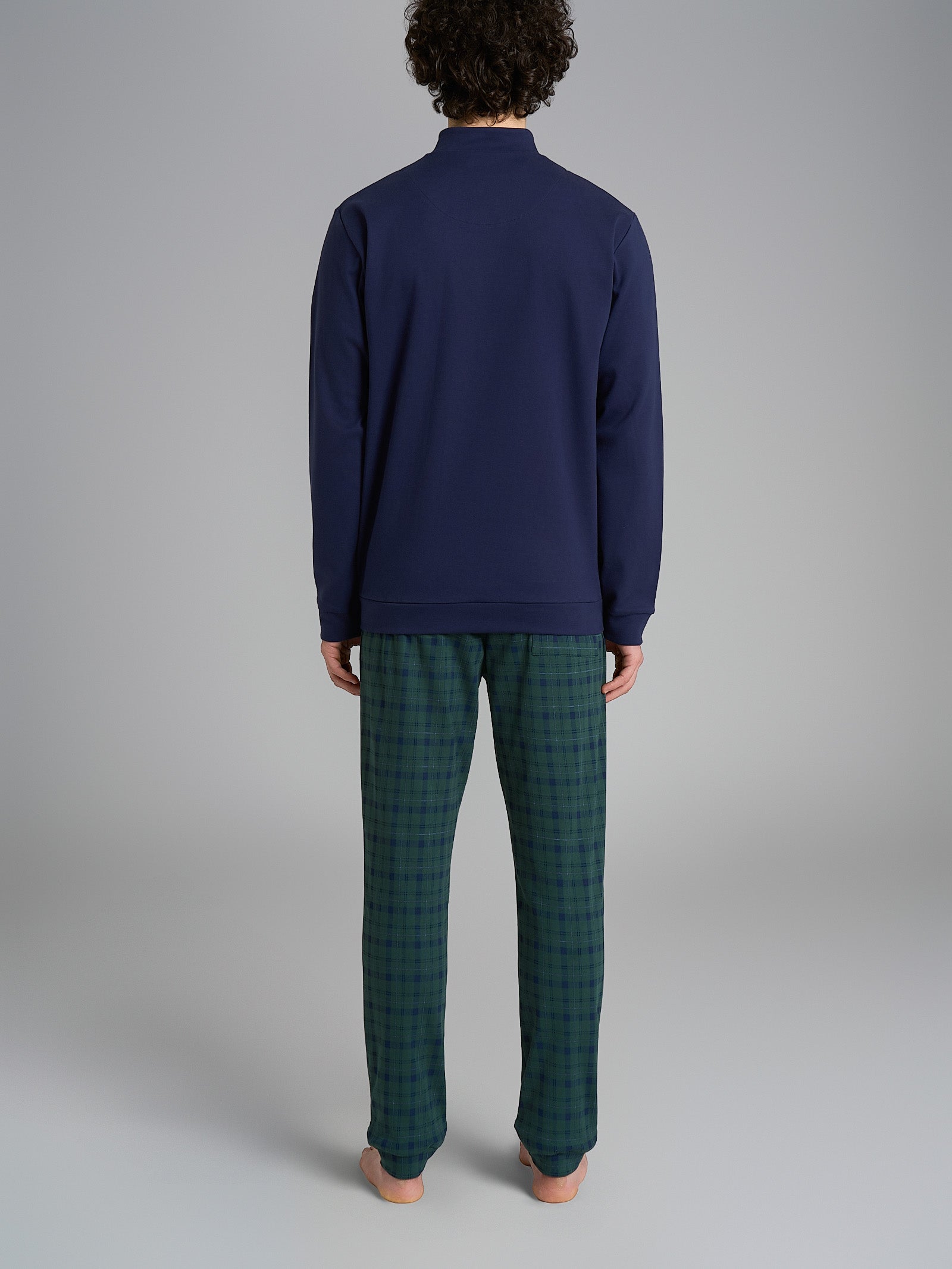 Ragno Jersey Cotone Pigiama Lupetto Uomo Tartan Verde
