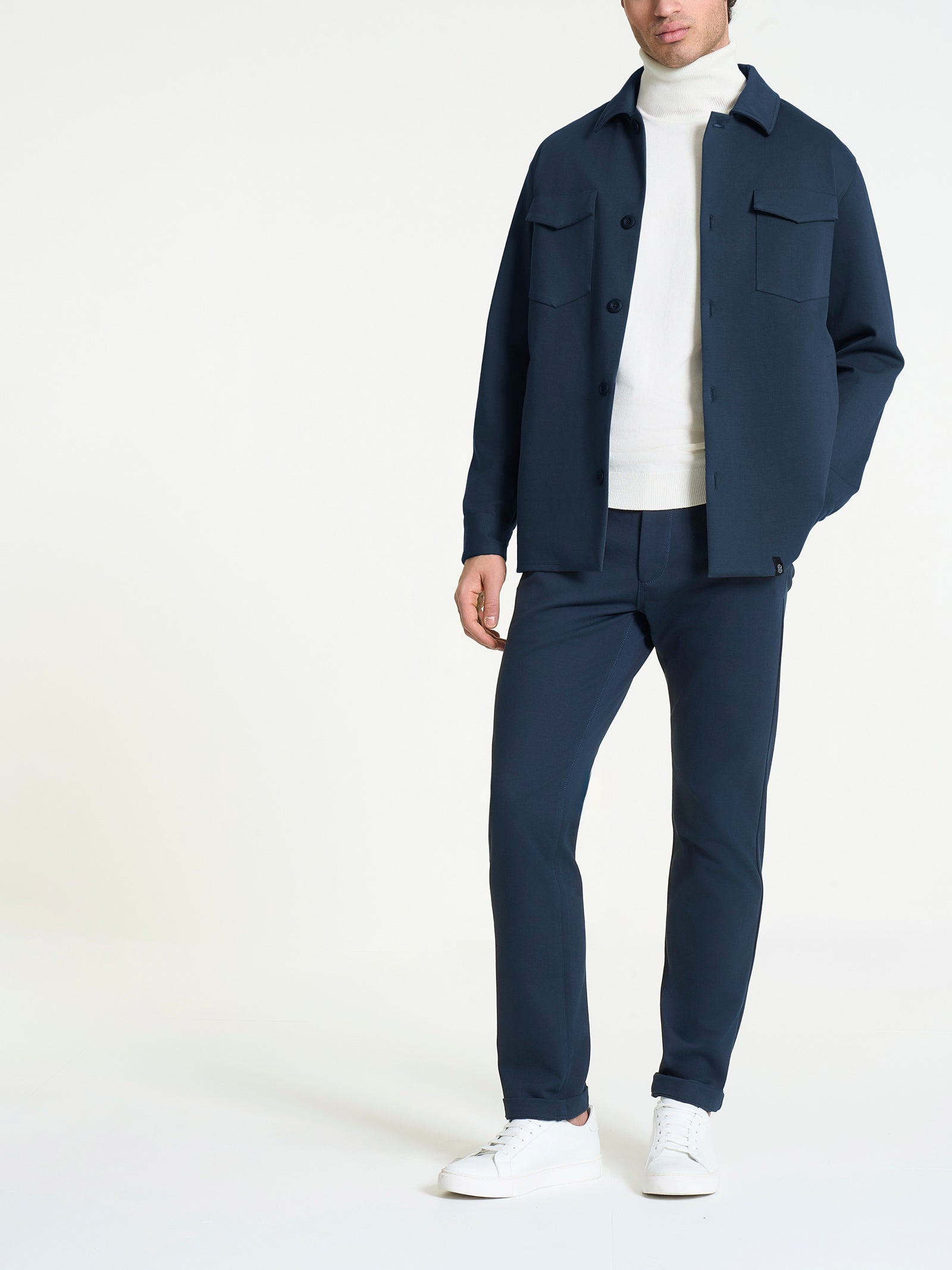 Ragno Cotton Compact shacket uomo Bleu cotone