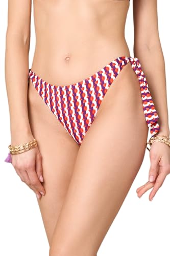 Goldenpoint Circus slip bikini fianco basso fiocchi geometrico multicolor
