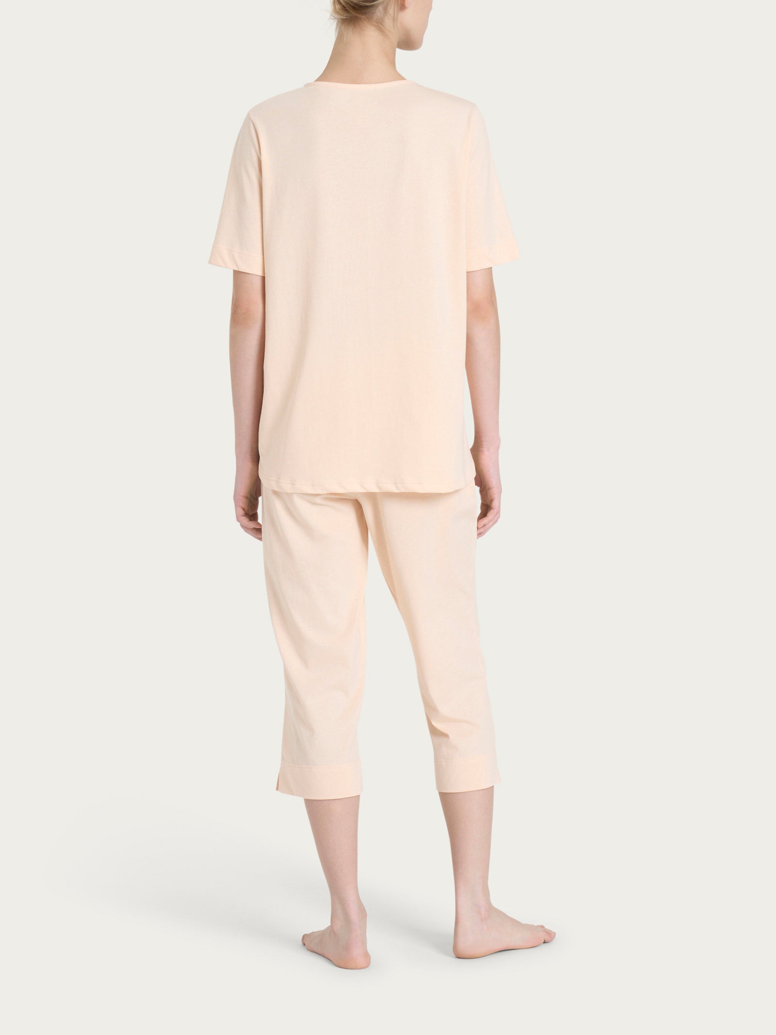 Ragno Jersey Cotone Pigiama Scollo V Pale Peach Corto