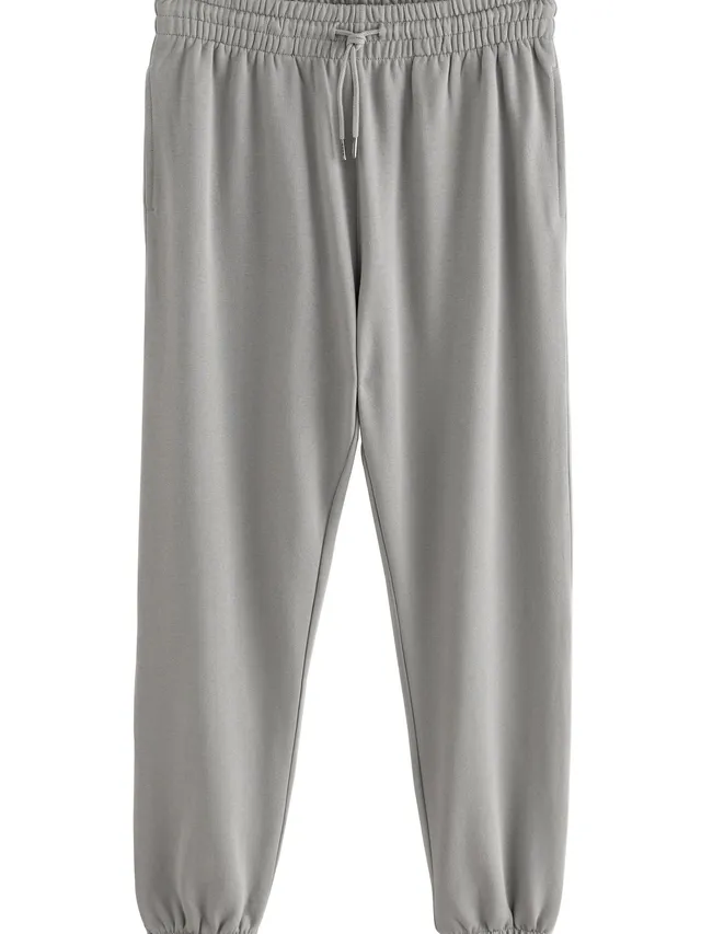 Next Pantaloni Jogging Uomo Felpa Pale Grey Elastico Caviglia