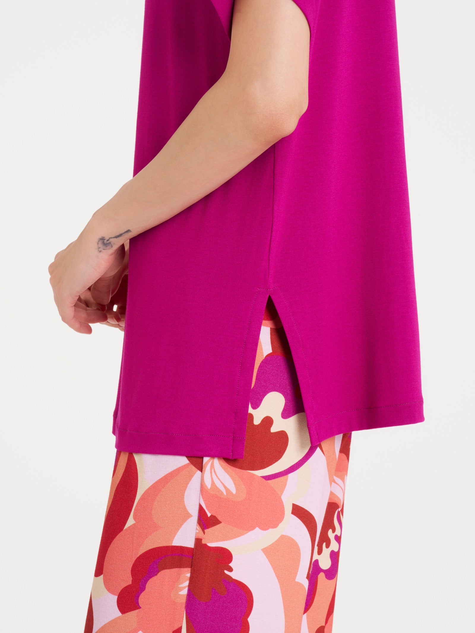 Ragno Viscosa Summer maxi t-shirt kimono Wild Aster