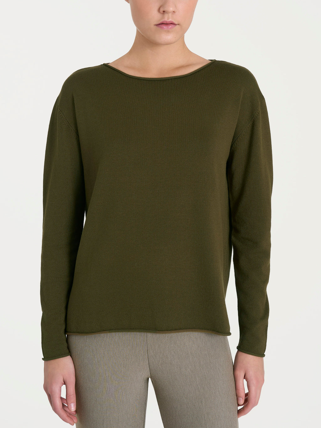 Ragno Four Seasons maglione barchetta asimmetrico verde oliva termoregolante