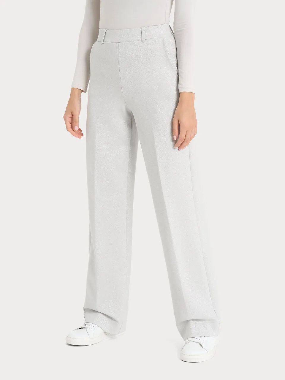 Ragno Eco Jacquard Pantalone Wide Leg Champignon