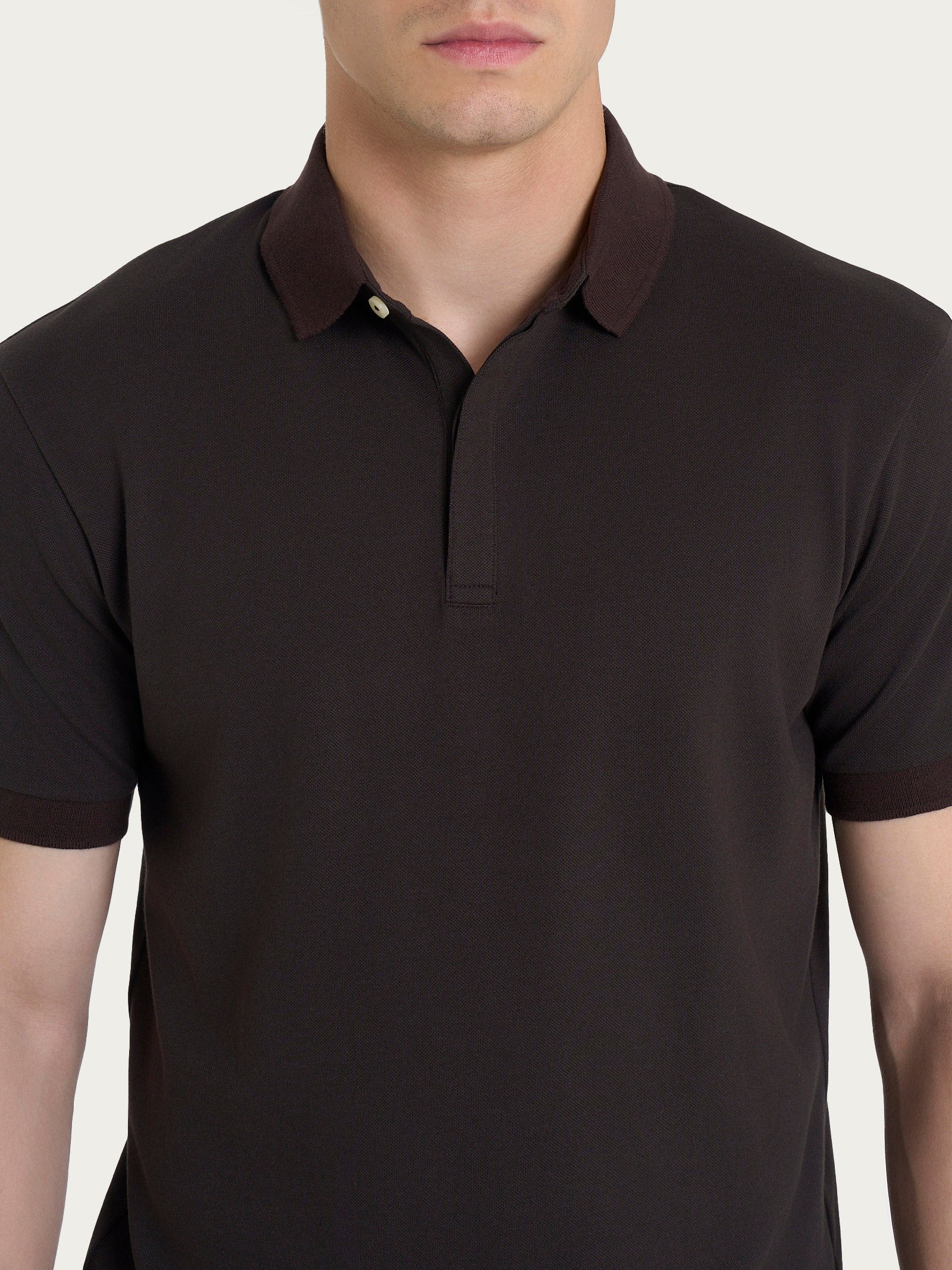 Ragno Sport Cotton Piquet Stretch Polo Chocolate Torte cotone