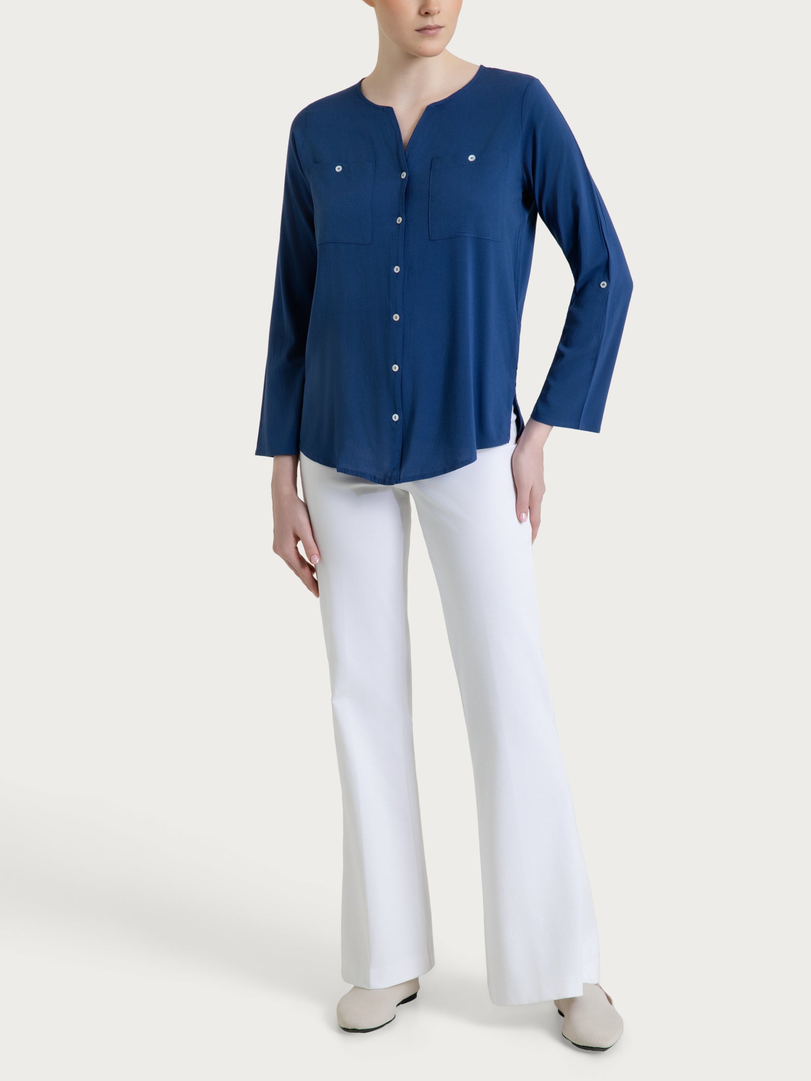 Ragno Viscosa Camicia blu Oceana voile
