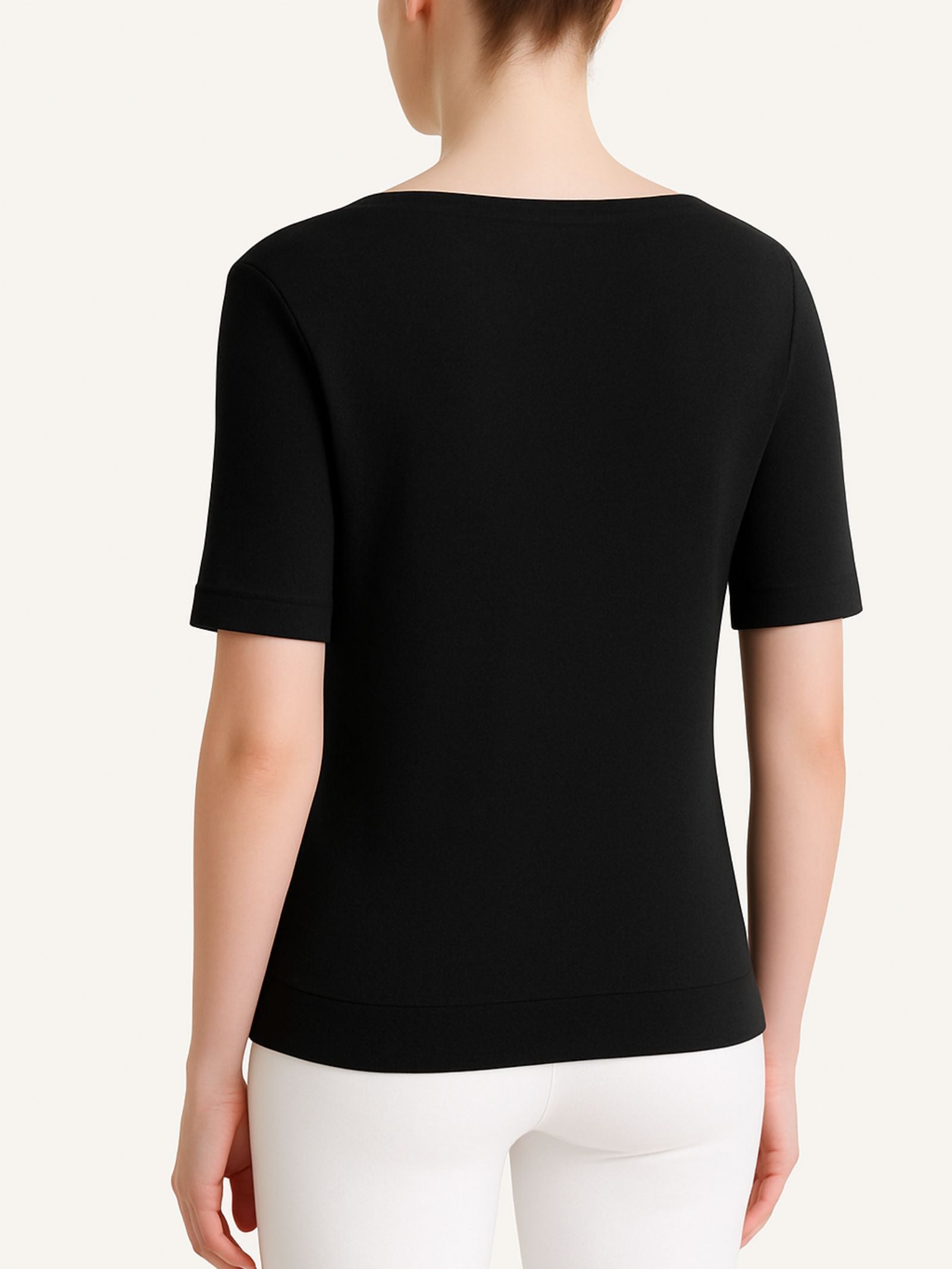 Ragno Eco Cotton maglietta girocollo nera manica corta