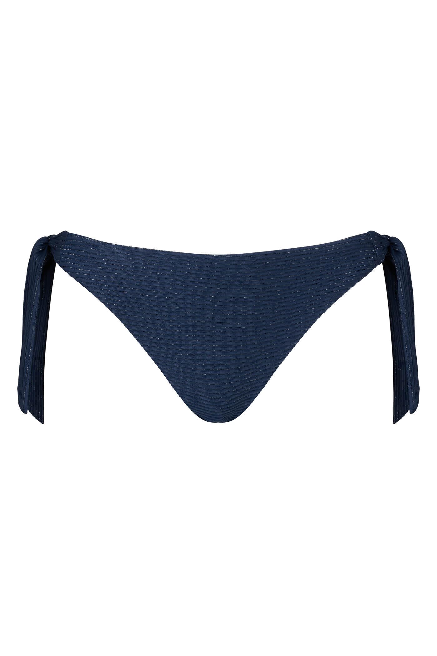 Goldenpoint Lamè slip bikini fiocchi laterali costine lurex