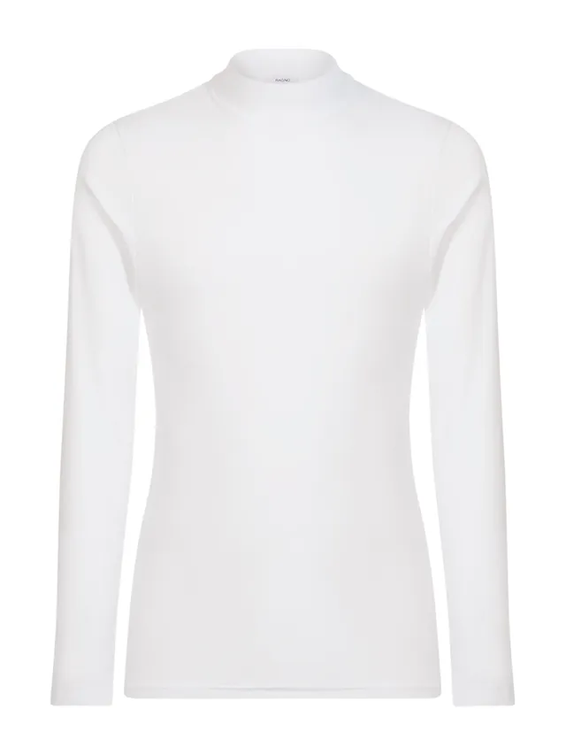 Ragno Lupetto Collo Alto Caldo Cotone Bianco Uomo