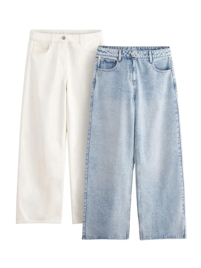 Geo Next The Set jeans donna gamba larga cotone 2 pezzi
