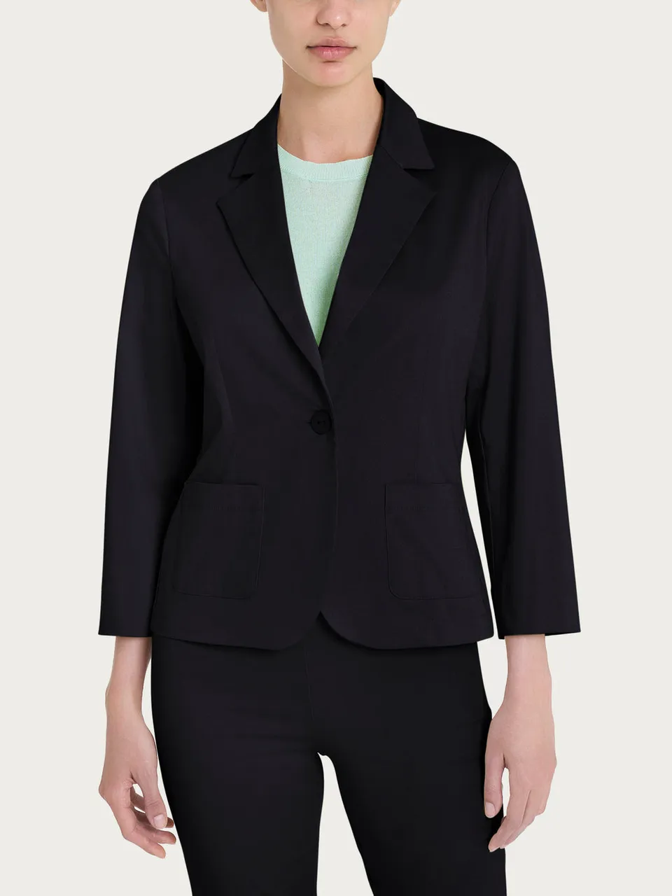 Ragno Satin Power Blazer 1 bottone nero
