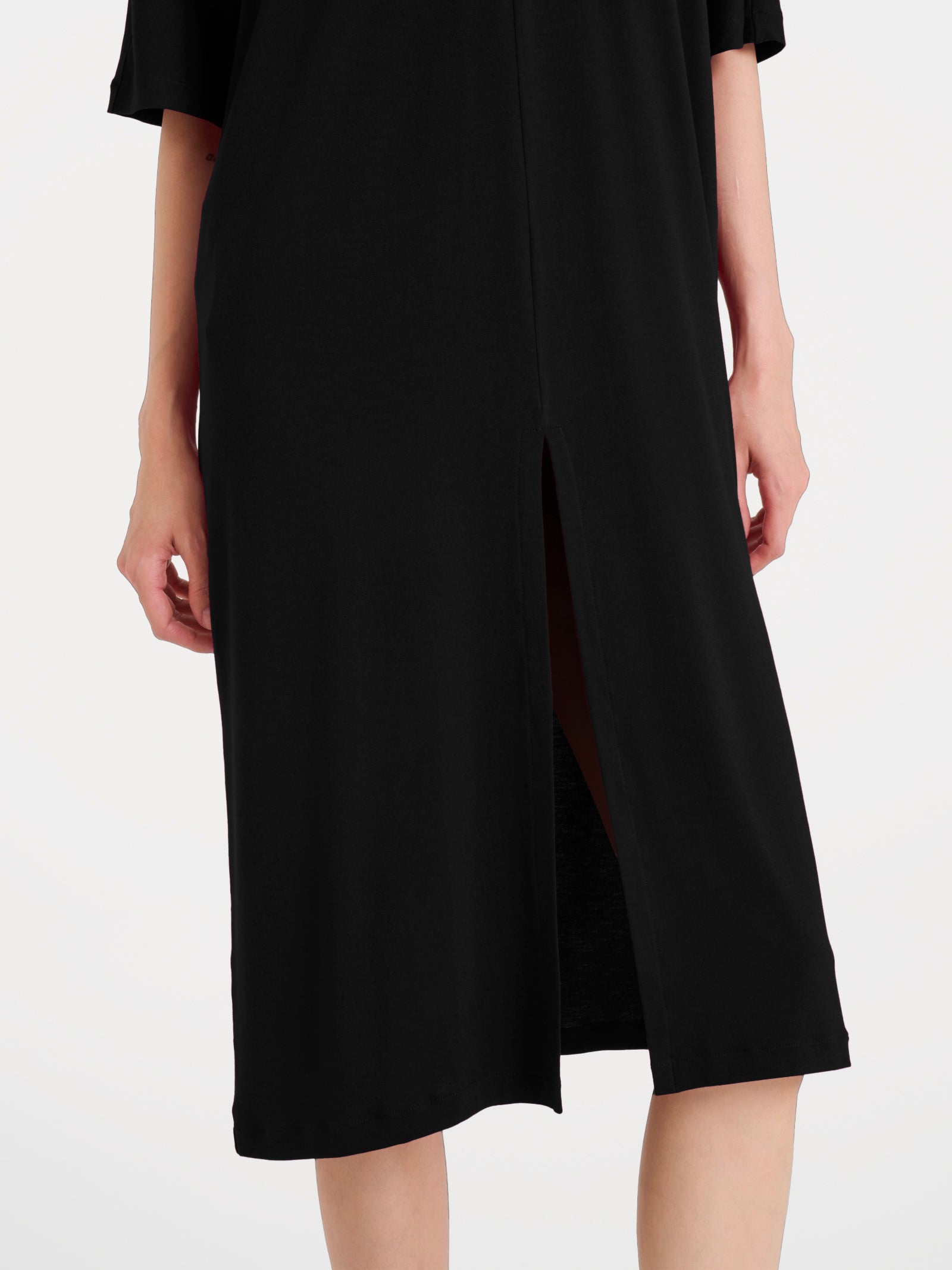 Ragno Viscosa Summer abito spacco frontale nero scollo V