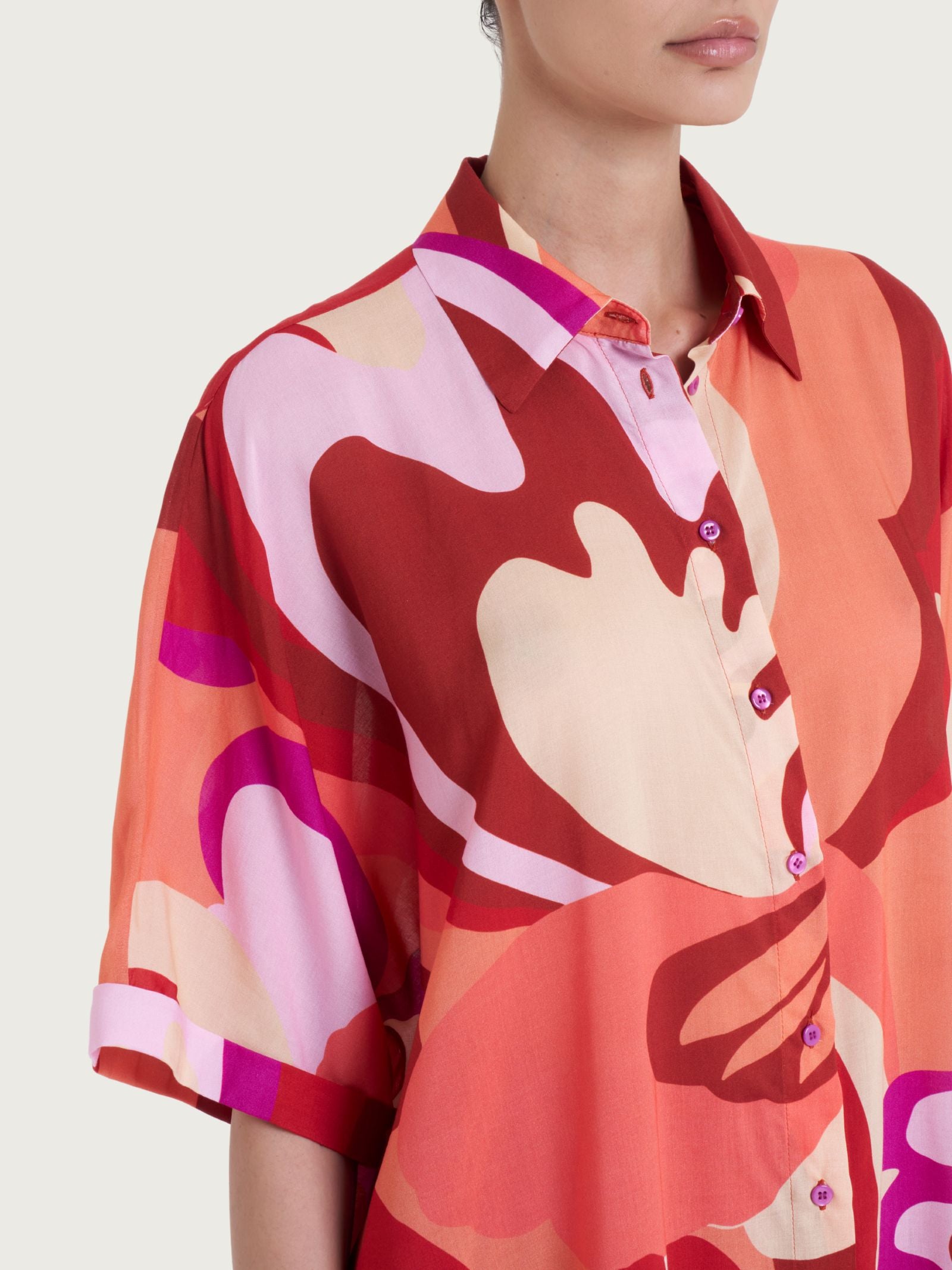 Ragno EcoSeta chemisier kimono Brandy Snifter viscosa