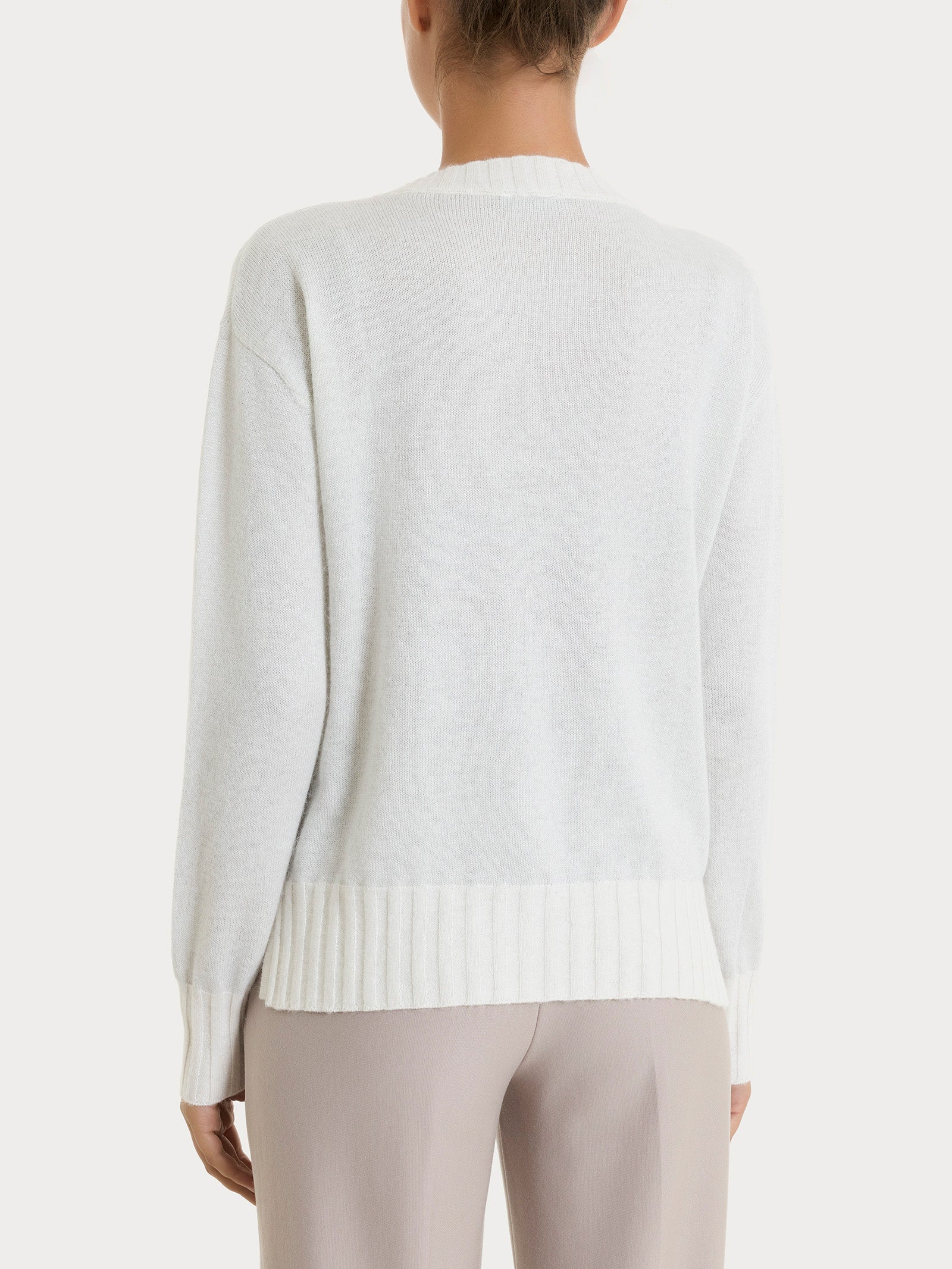 Ragno Maglia Girocollo Natural Soft Lurex Avorio viscosa