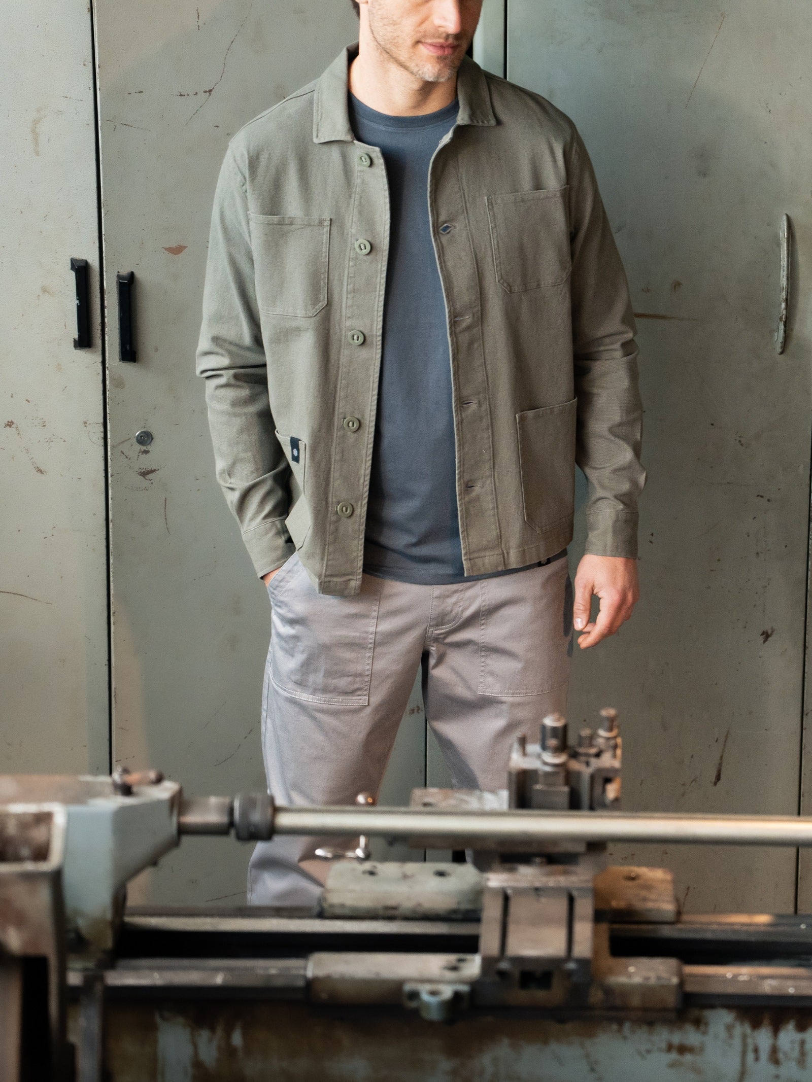 Ragno Compact Giacca Utility Corta Seagrass canvas uomo