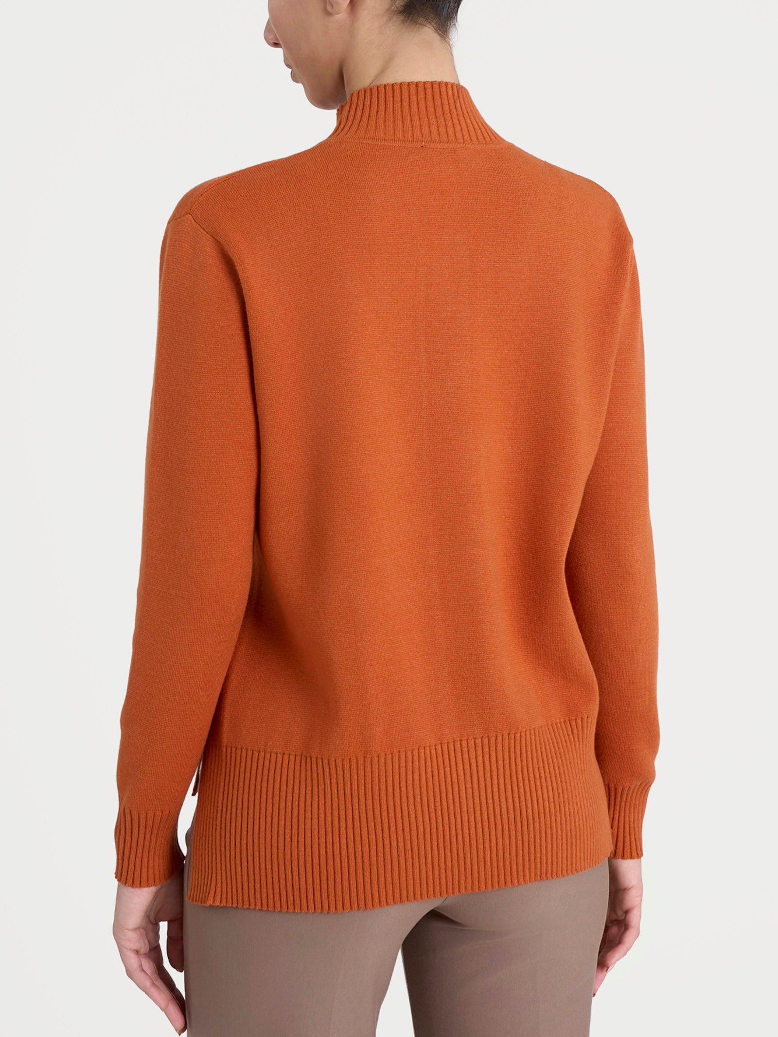 Ragno Super Soft Cardigan cardigan Rust collo alto