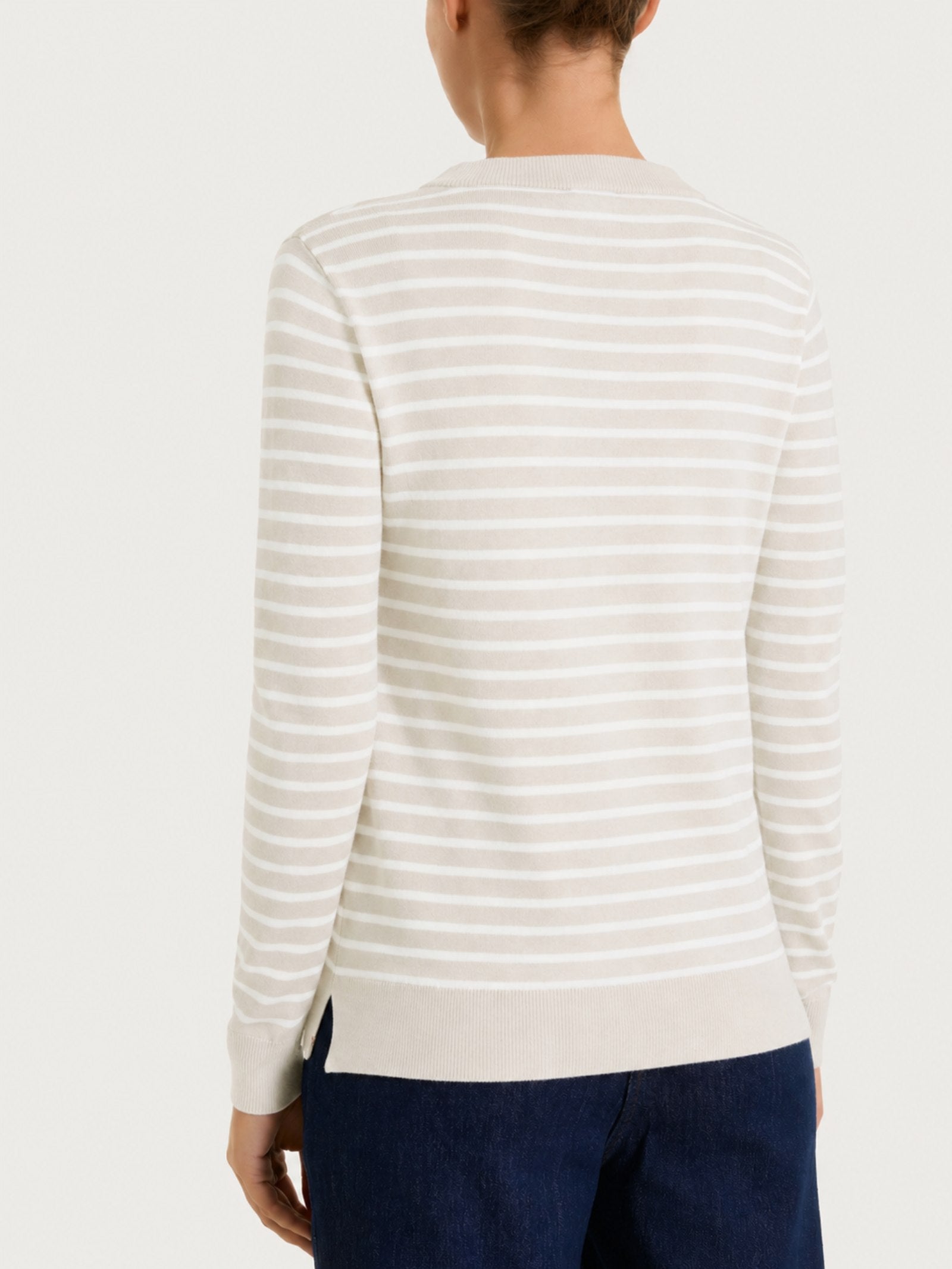 Ragno Four Seasons Maglia Girocollo Righe Pari Champignon Manica Lunga