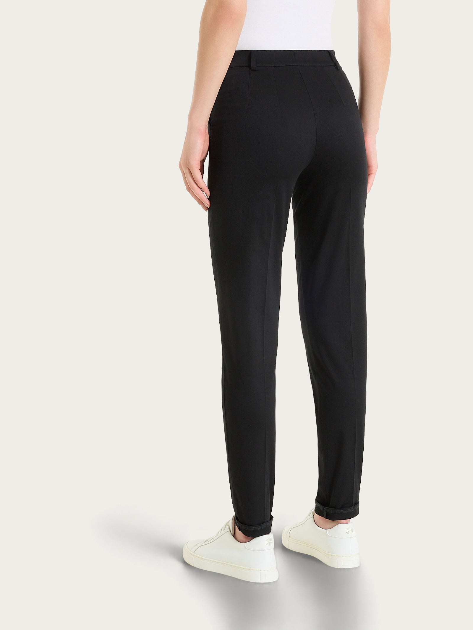 Ragno Satin Power Pantalone Chino Slim Nero elegante