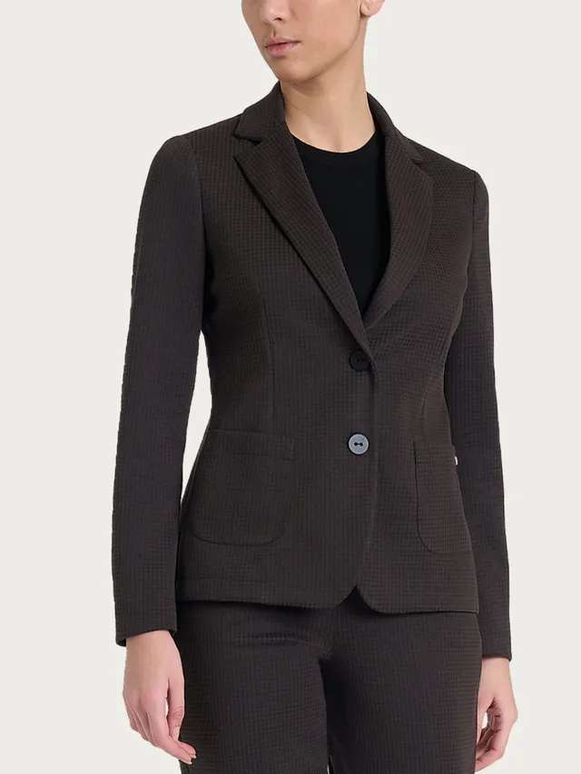 Ragno Blazer Due Bottoni Micro Check Chocolate Torte