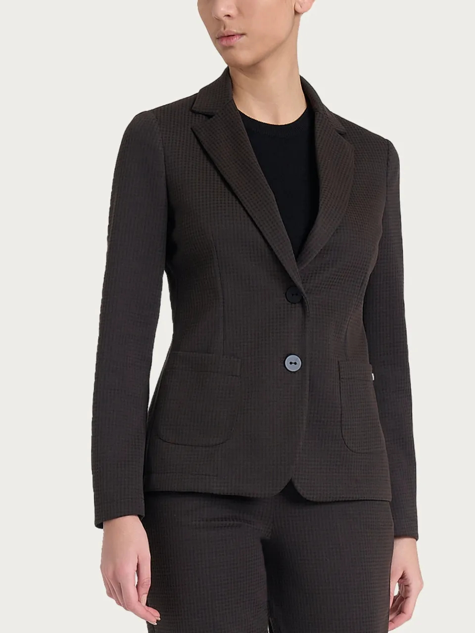 Ragno Blazer Due Bottoni Micro Check Chocolate Torte