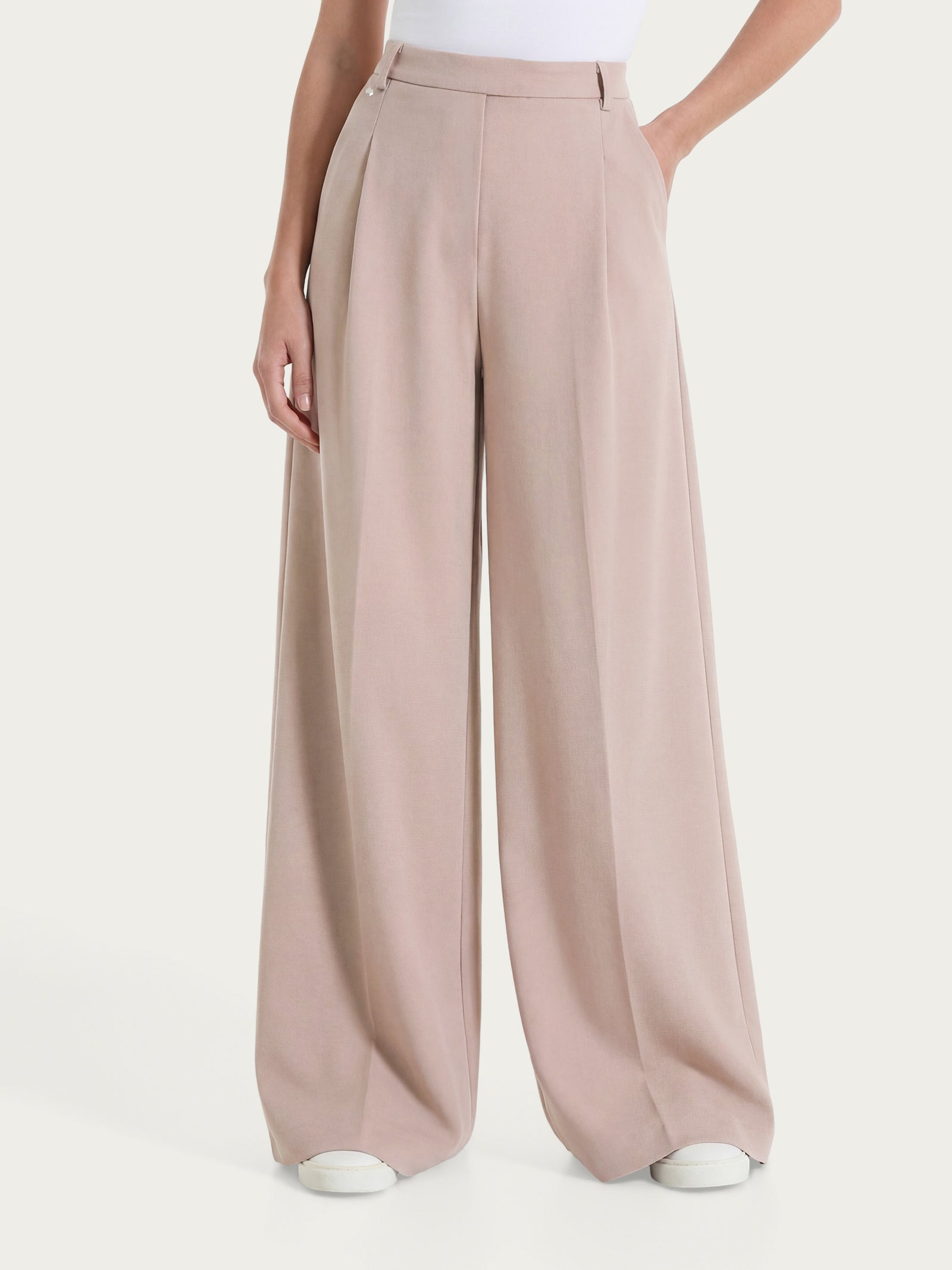 Ragno Compact Light Pantalone Palazzo Warm Taupe ampio
