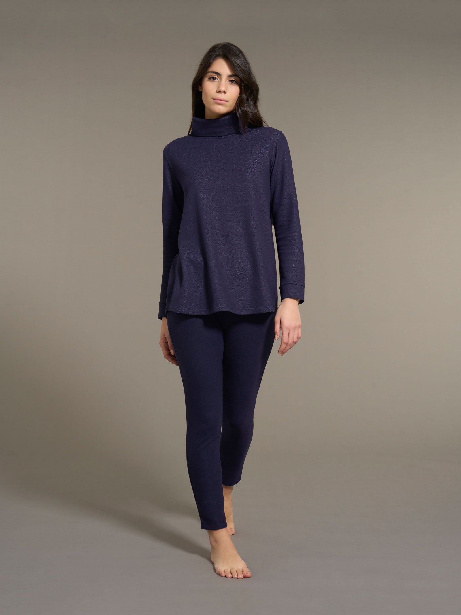 Ragno Sweet Emotion pigiama lungo pile lurex tenebre
