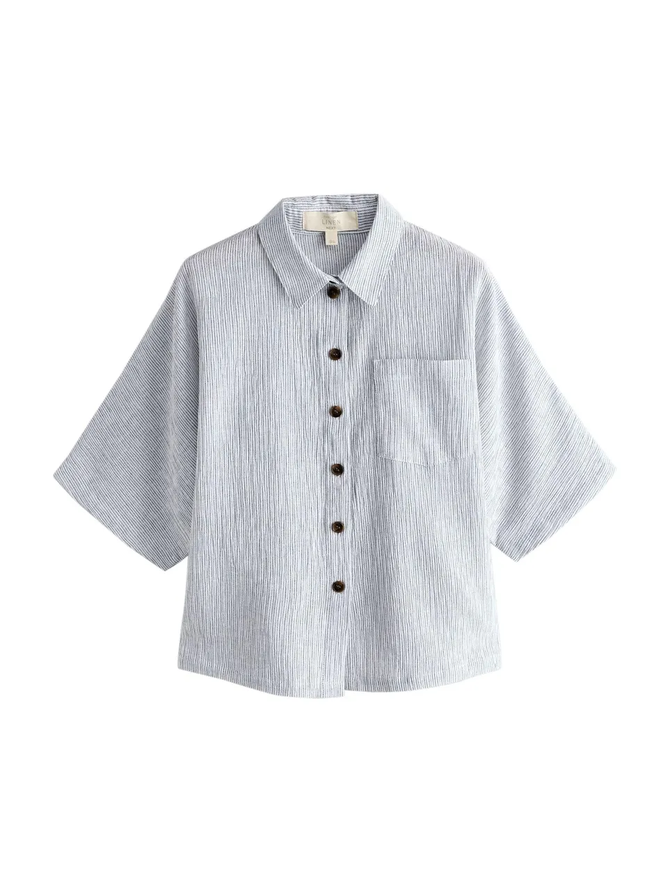NEXT camicia lino maniche corte donna vestibilità comoda