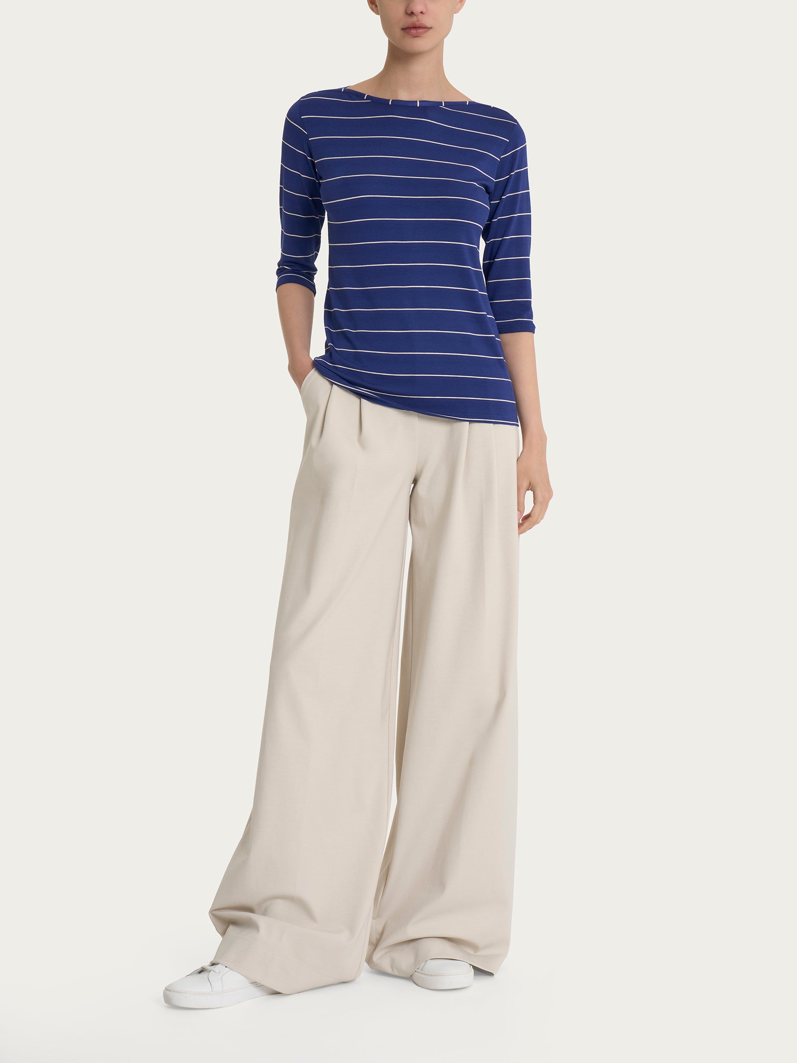 Ragno Viscosa Summer maglietta righe blu manica 3/4