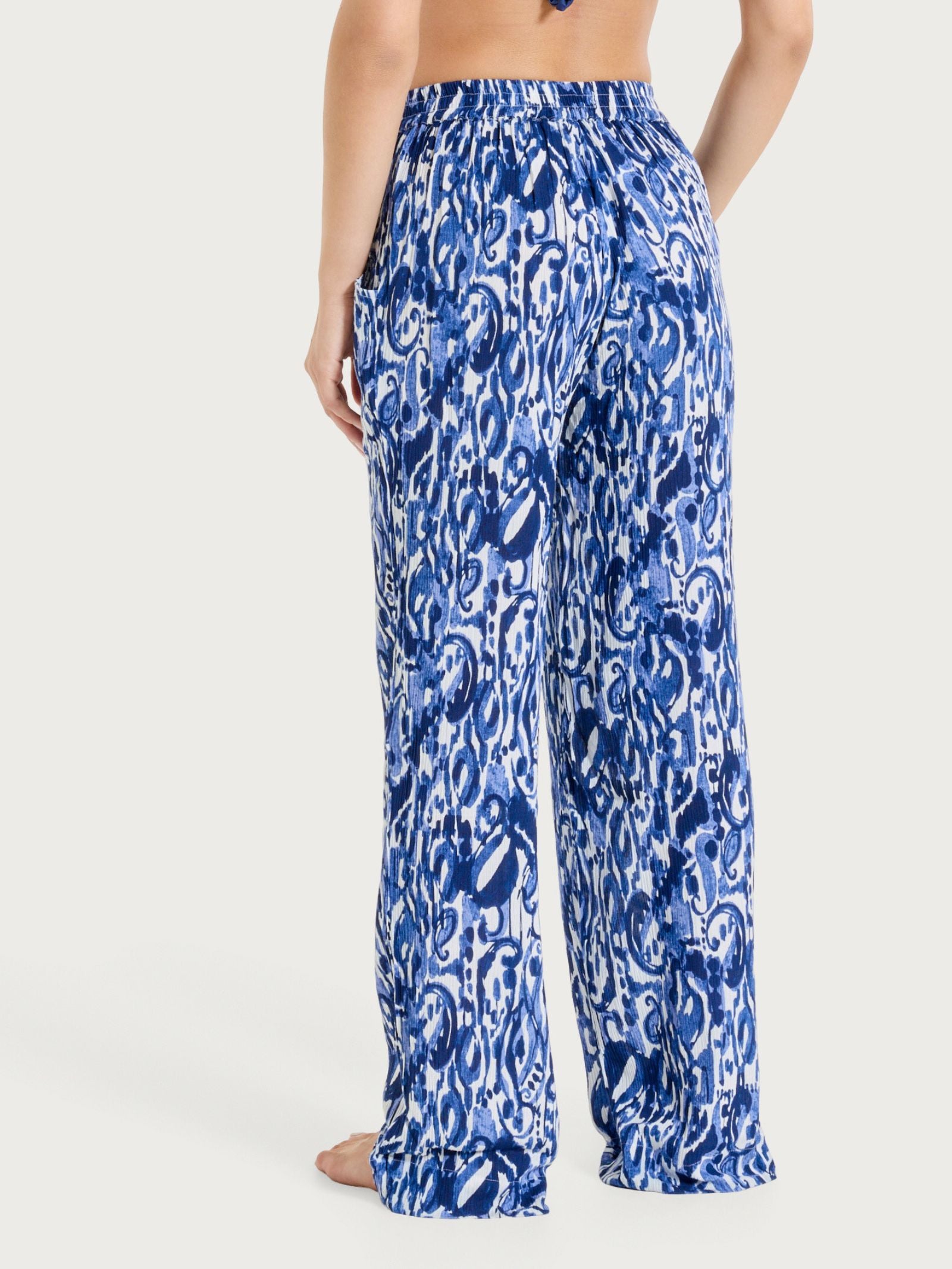 Ragno Crêpe pantalone ampio Fant. Oceana viscosa beachwear