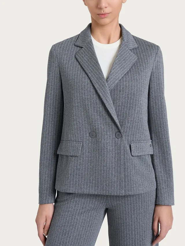 Ragno SL blazer gessato doppio petto Ardesia Eco Jacquard