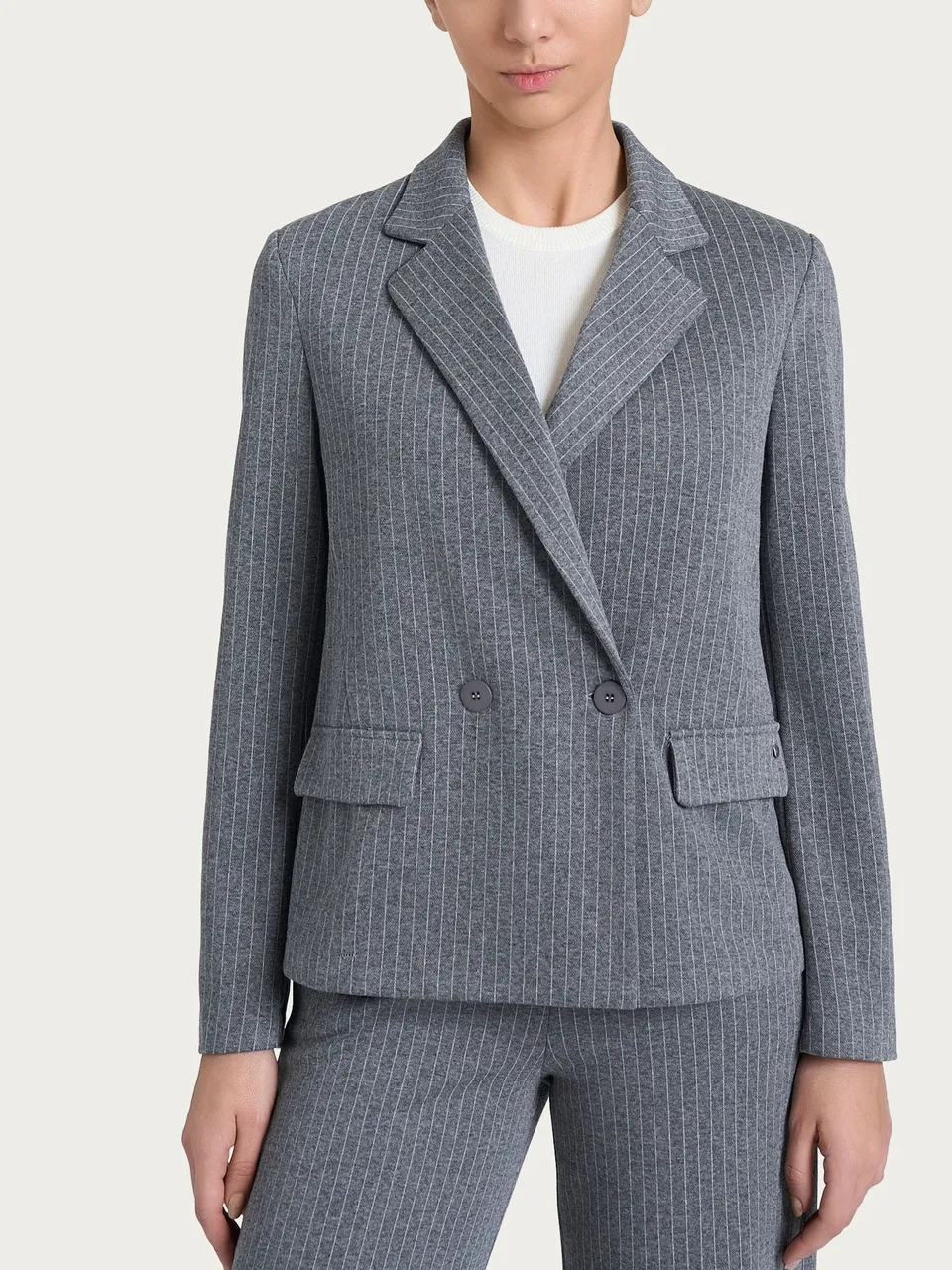 Ragno SL blazer gessato doppio petto Ardesia Eco Jacquard
