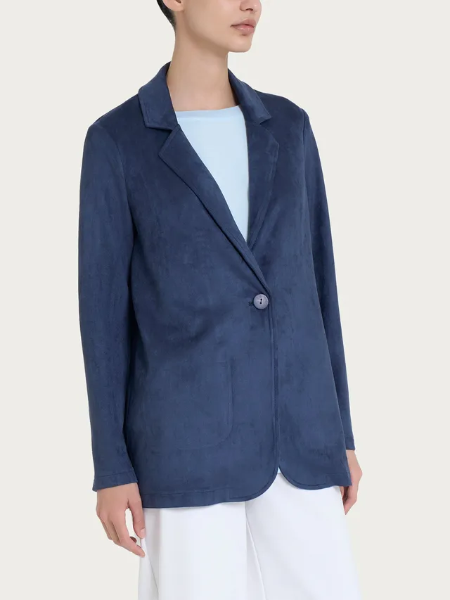 Ragno Eco Suede Blazer over bleu destrutturato