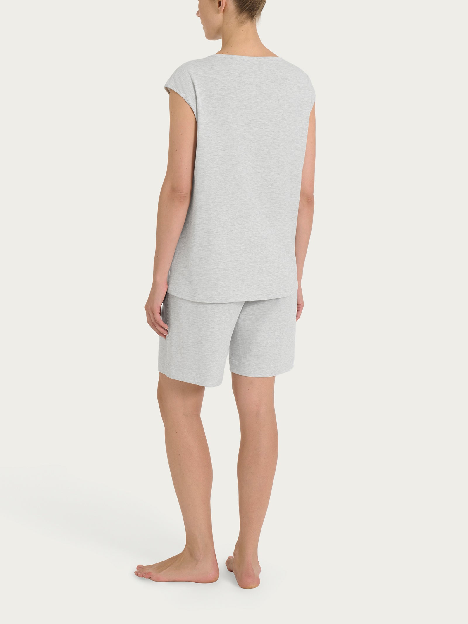 Ragno Jersey Cotone pigiama corto donna Ghiaia Melange