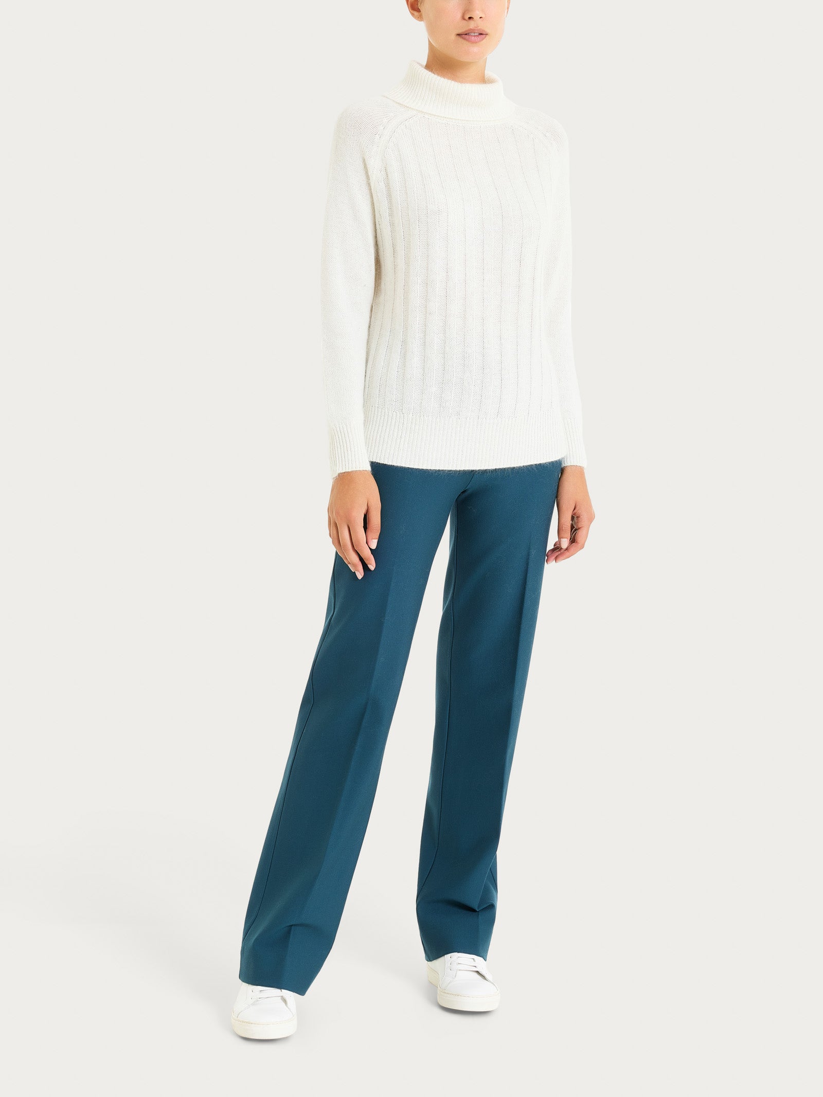 Ragno Natural Soft Dolcevita Coste Maglia Avorio
