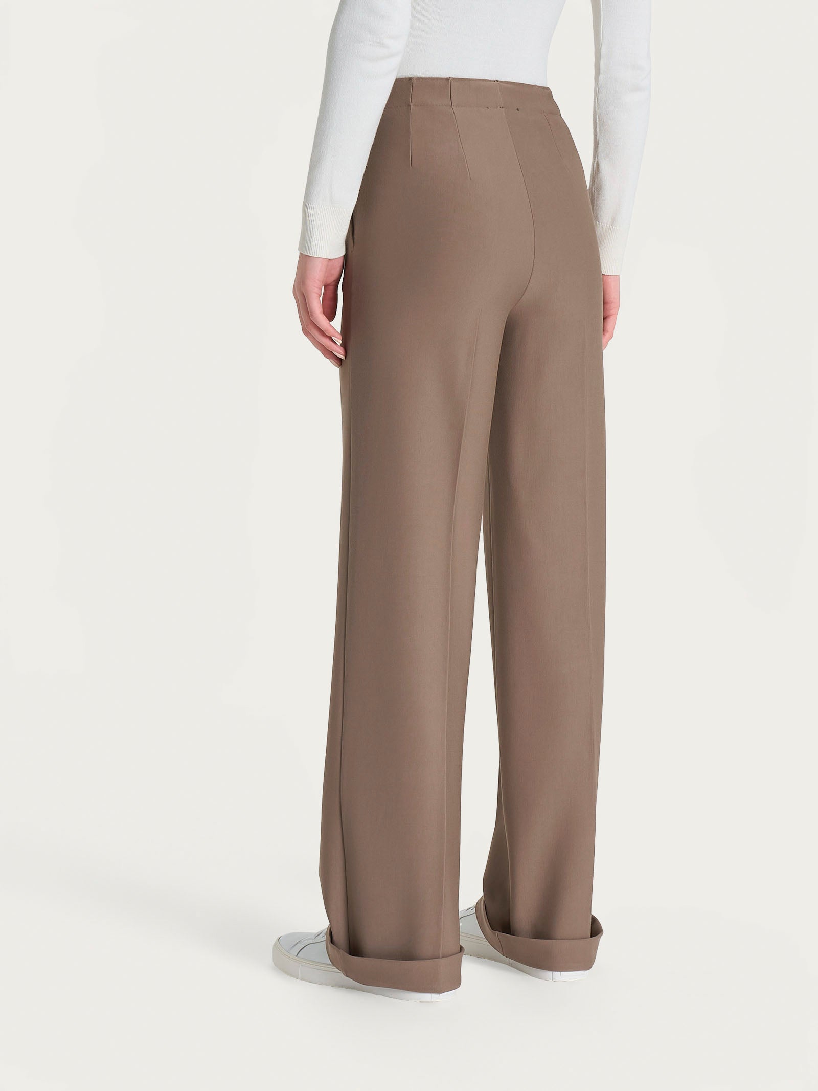 Ragno Compact pantalone ampio marrone viscosa