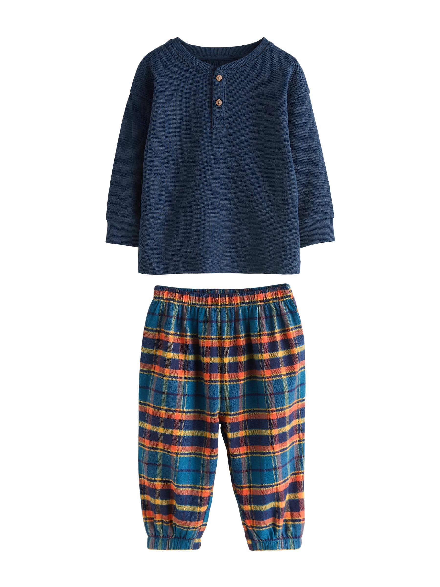 Next pigiami bambino 74-80 3 pezzi pantaloni quadri