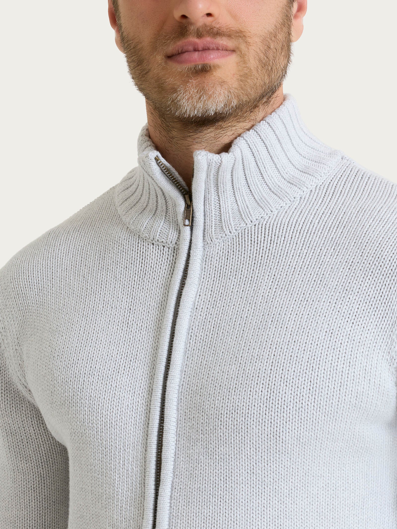 Ragno Winter Cotton cardigan uomo zip cotone grigio
