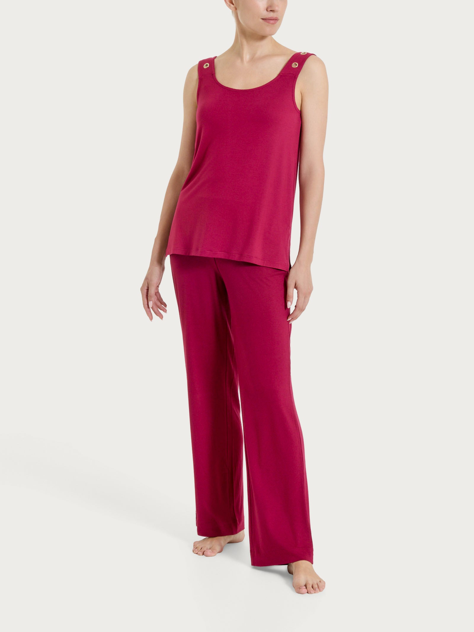 Ragno Viscosa Summer Top Spalla Larga Beet Red