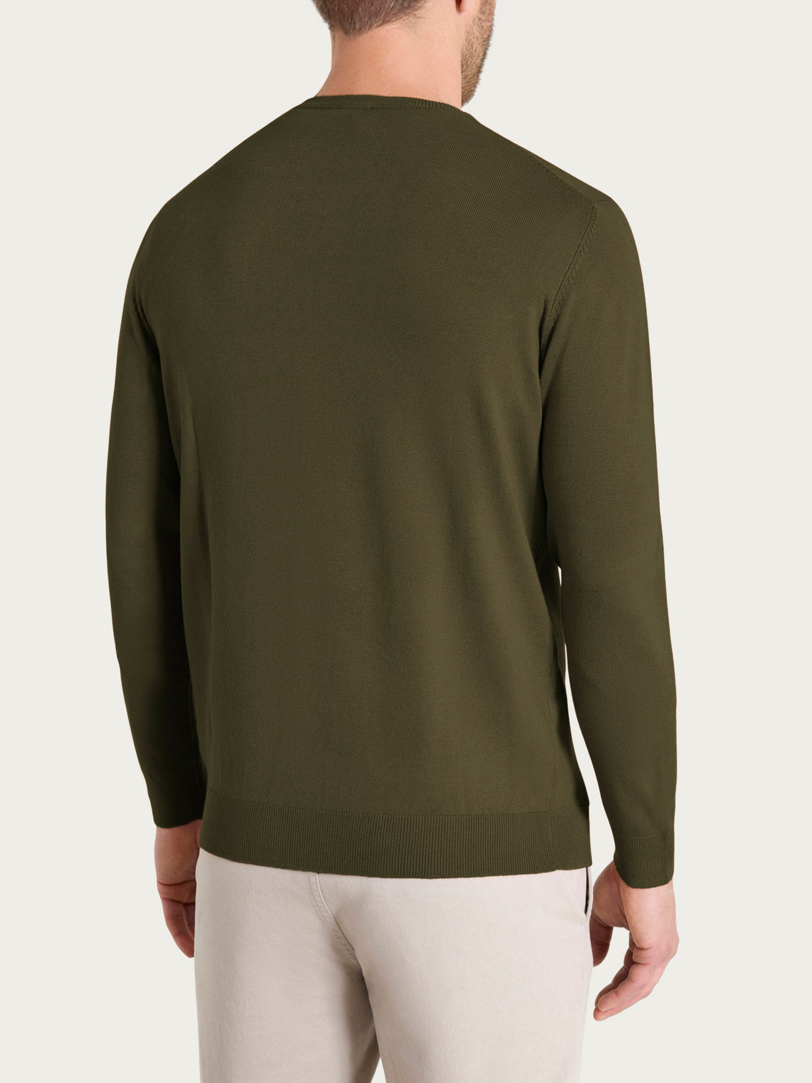 Ragno Four Seasons Pull Scollo V Uomo verde antipilling