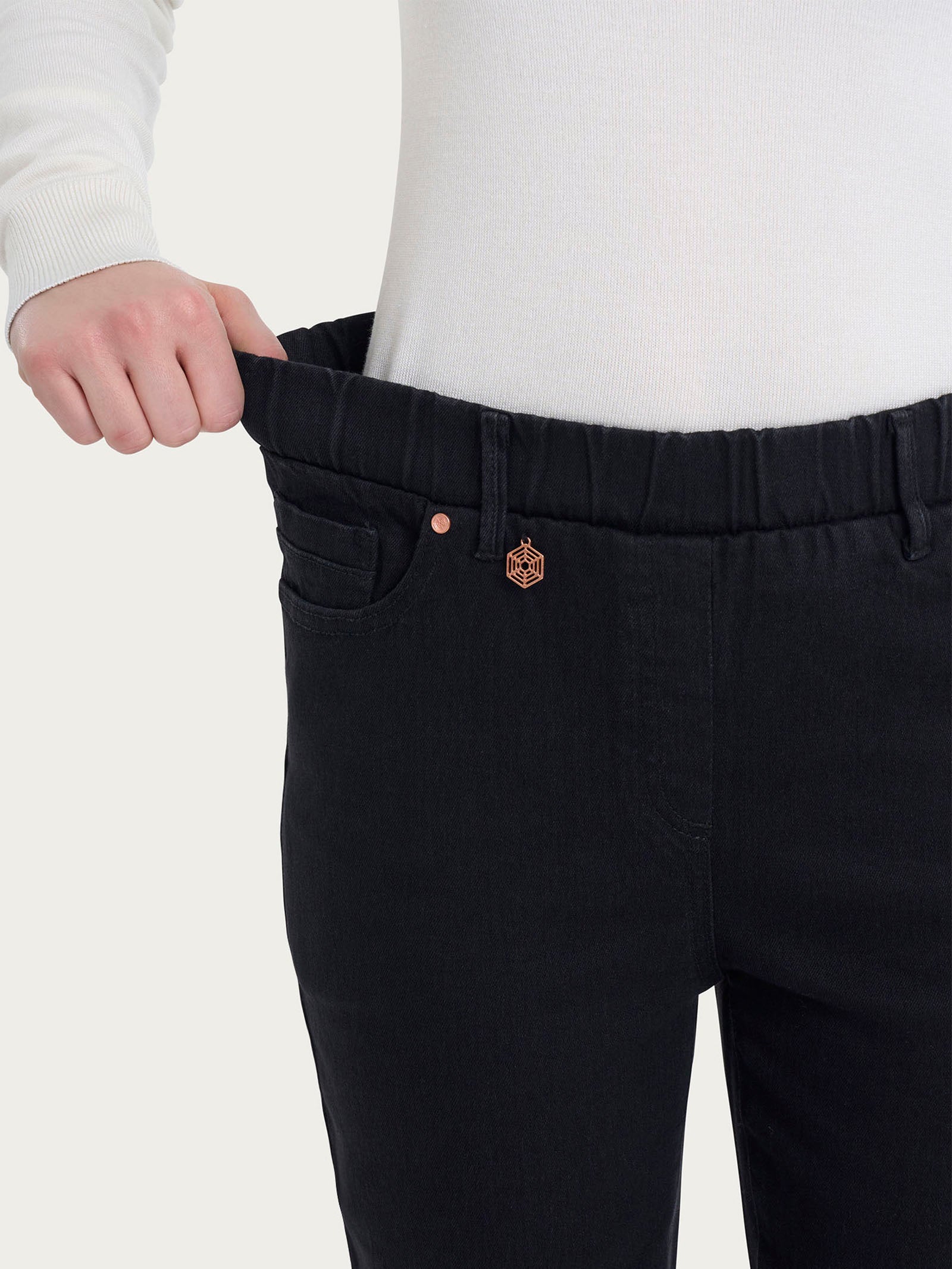 Ragno 4 Seasons Denim Jeans 5 Tasche Nero Cotone