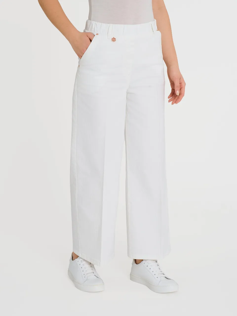Ragno Light Denim Jeans Ampio Bianco in cotone