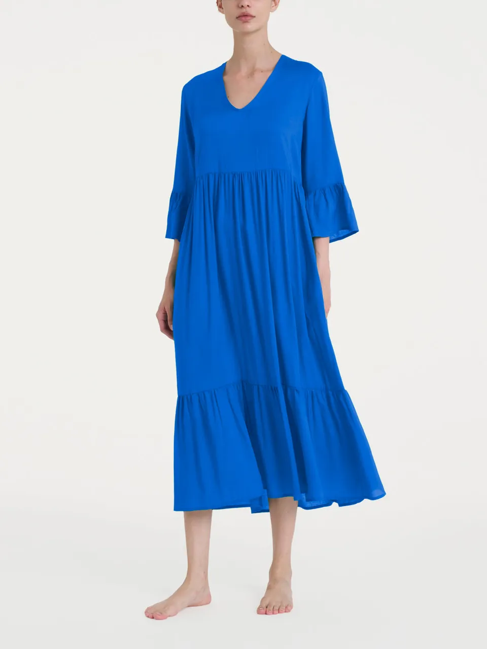Ragno EcoSeta Abito Lungo Surf the Web Ruffle