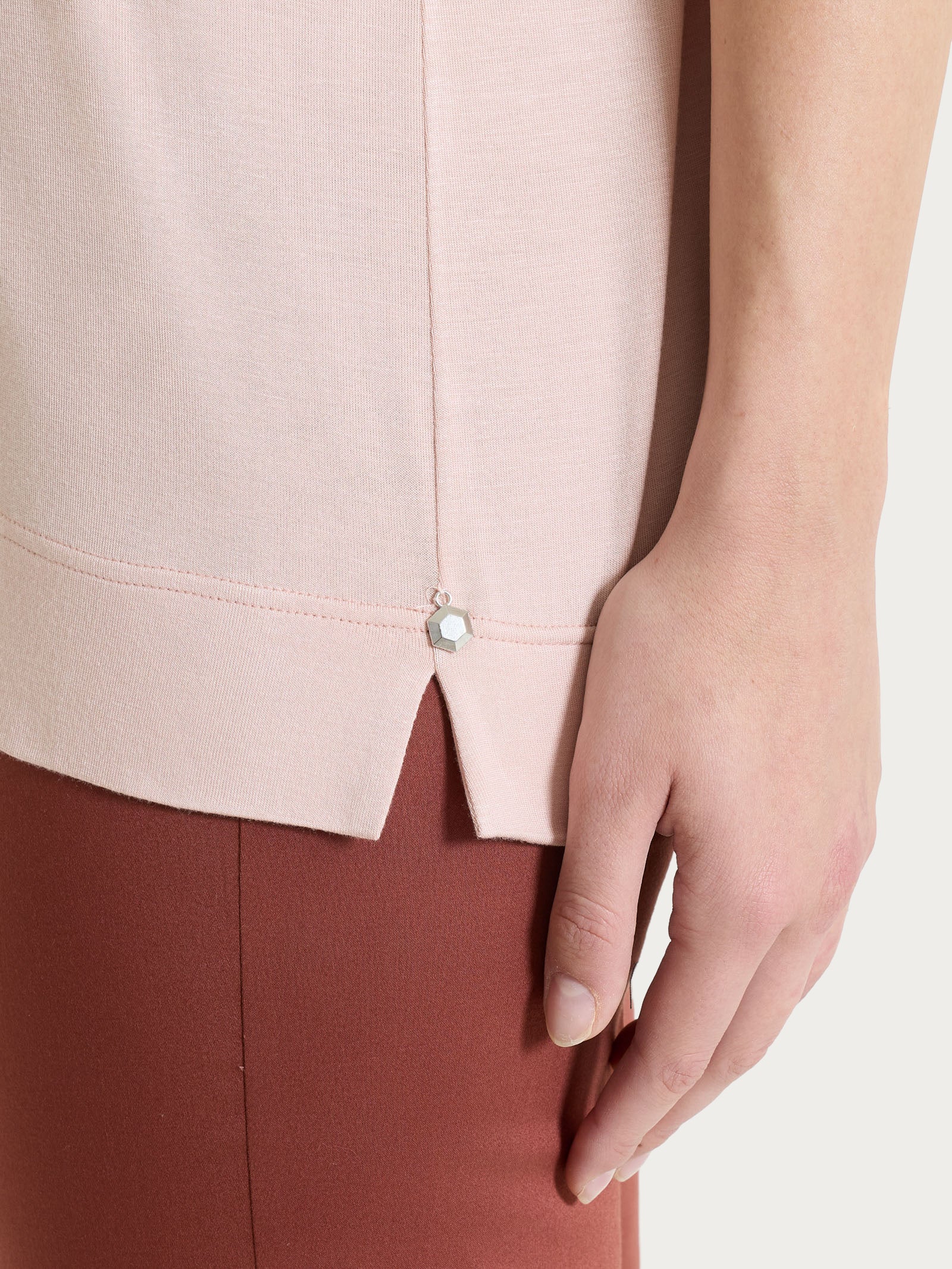 Ragno Viscosa Summer Maglietta Scollo V Cameo Rose
