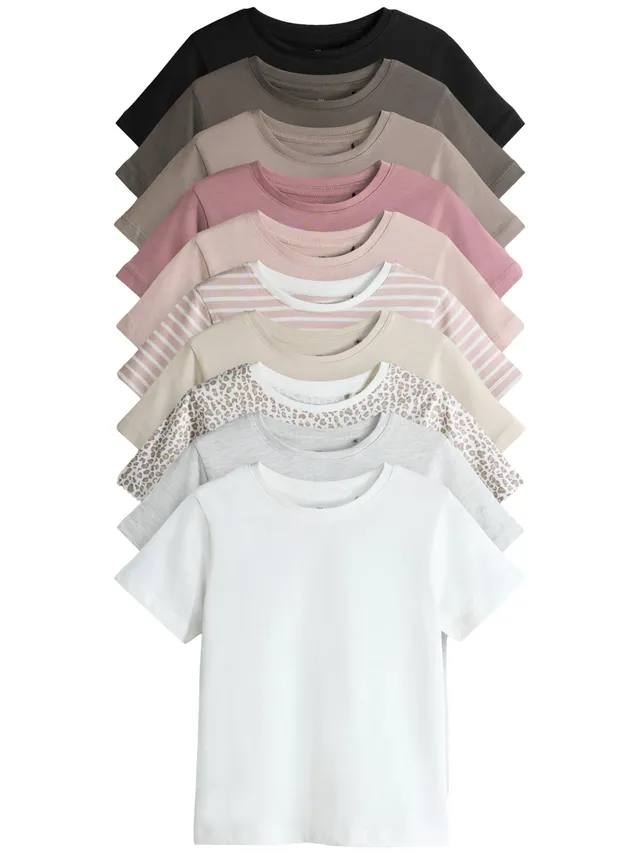 Geo Next THE SET T-Shirt Bambina Maniche Corte 10 Pezzi Cotone