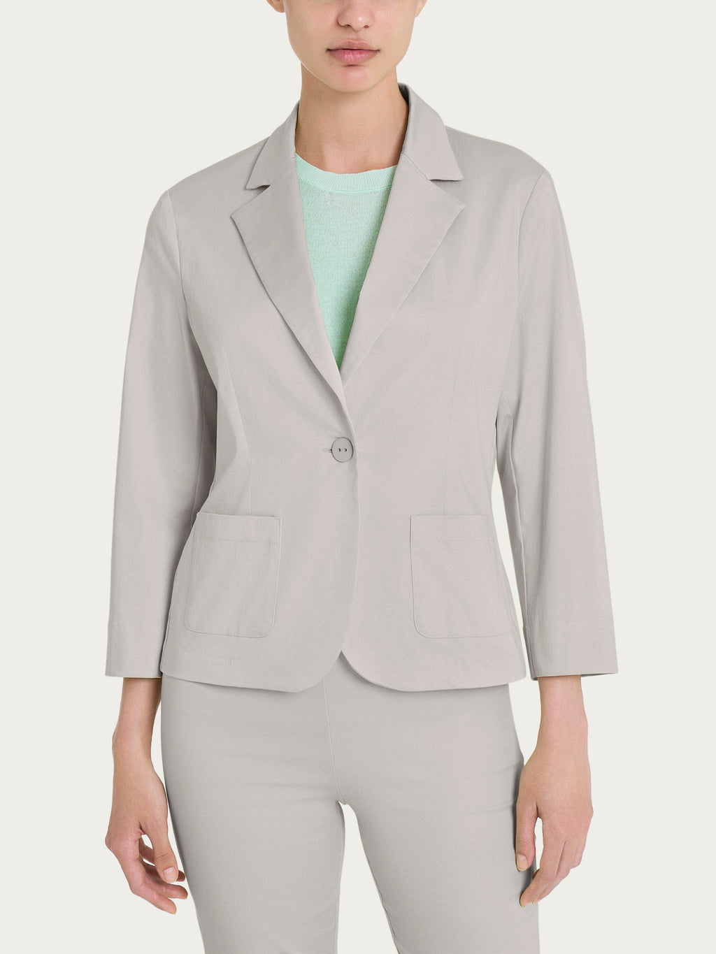 Ragno Satin Power Blazer 1 Bottone Dawn Blue Cotone