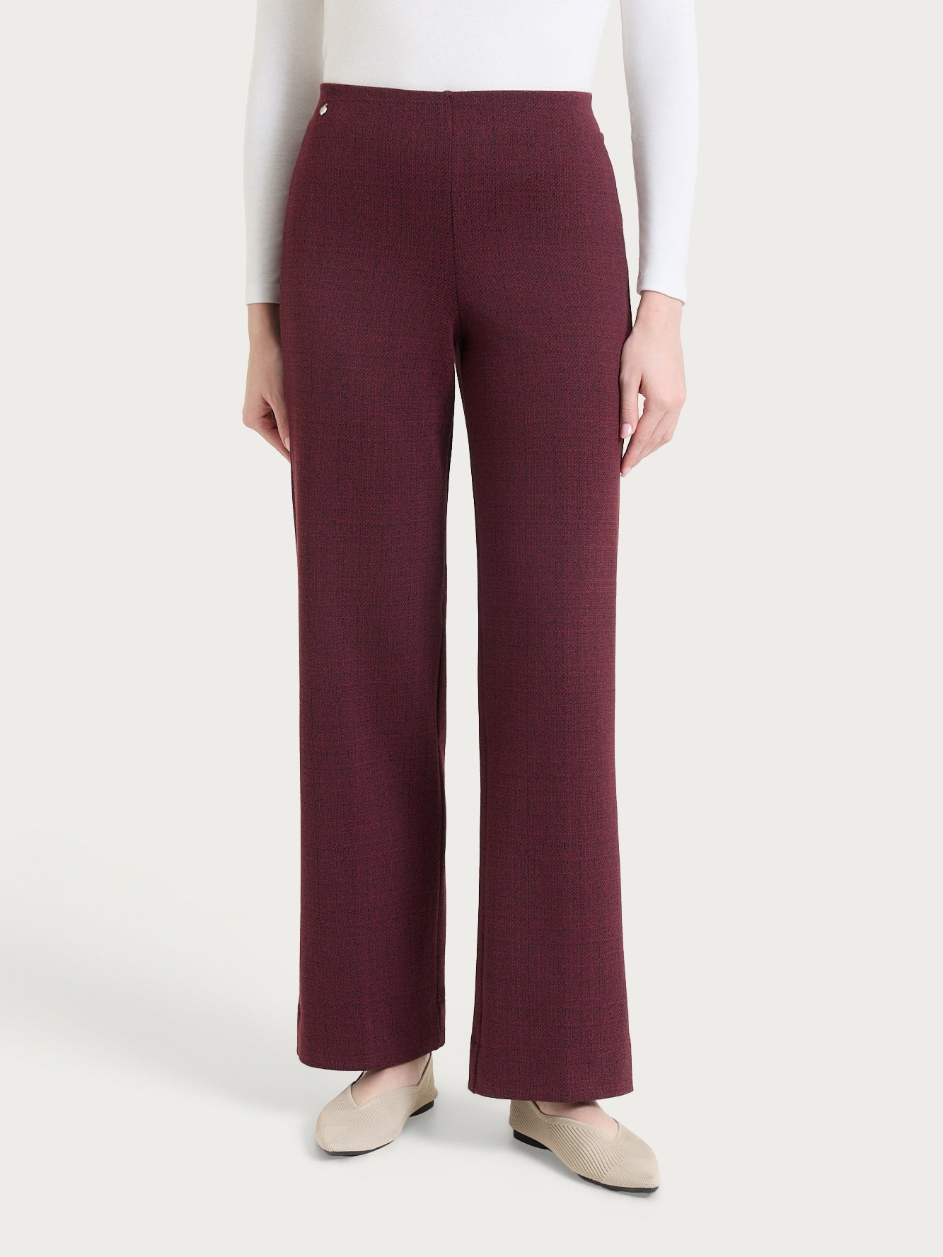 Ragno Gem Pantalone Ampio Jacquard Tweed Fantasia Fig