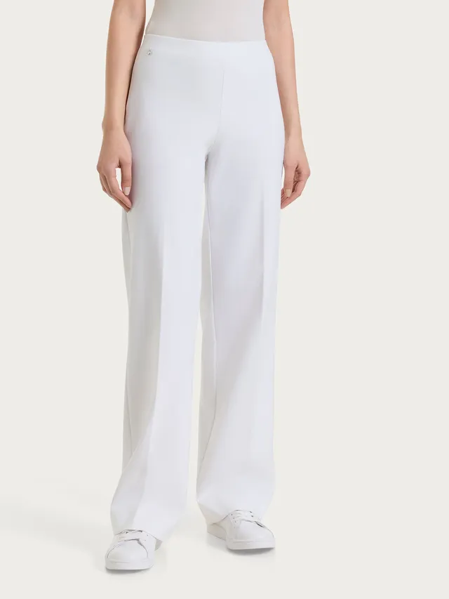 Ragno Compact Light pantalone ampio Bianco wide leg