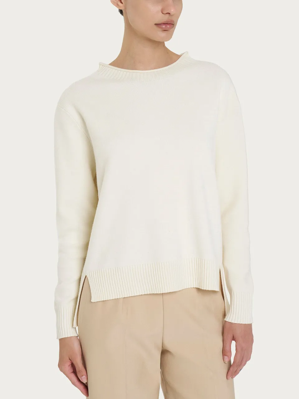 Ragno Super Soft Girocollo maglia viscosa avorio
